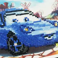 Алмазна мозаїка Lesko DIY 1075 "Тачки Саллі" для малюків на полотні