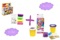Набор теста для лепки "Lovin' Do Glitter MIX" + Тесто для лепки "Lovin'Do Неон", 4 х 20 г