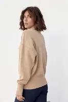 Жіночий светр у техніці тай-дай - світло-коричневий колір, M