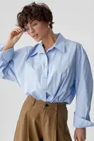Широка класична сорочка на ґудзиках - блакитний цвет, ONE SIZE