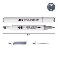 Маркер спиртовий Santi Professional SA-CG6 390832 холодний сірий 6
