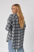 Жіноча картата сорочка oversize - джинс колір, M