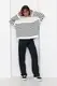 Женский джемпер oversize в полоску - молочный цвет, S