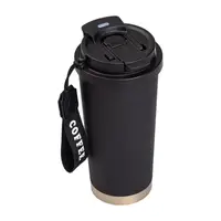 Термочашка Coffee з нержавіючої сталі з ремінцем 500 мл чорна HP-14-17B