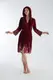 Турецкий Велюровый Халат Женский с Капюшоном и Кружевом Nusa Бордовый 4155 L/XL