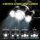 Тройной налобный фонарь LED Headlight на аккумуляторе — мощная велофара с регулировкой угла света