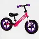 Велобег детский 12’’ Corso "Sprint" стальная рама, подставка для ножек. Pink (118243)