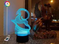 3D ночник "Золотая антилопа" (УВЕЛИЧЕННОЕ ИЗОБРАЖЕНИЕ) +пульт ДУ +сетевой адаптер+батарейки (3ААА)  3DTOYSLAMP