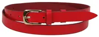 Женский кожаный ремень Skipper 1628-20 красный 2 см