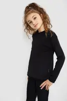 Лонгслив однотонный унисекс, цвет черный, 102R1532