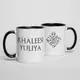 Кружка GoT "Khaleesi" именная, Черный, английский, Деревянная подарочная коробка с гравировкой, 330 мл