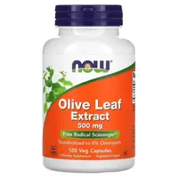 Натуральная добавка NOW Olive Leaf 500 mg, 120 вегакапсул