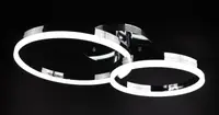 Люстра светодиодная потолочная LED светильник для квартиры на потолок лэд с пультом 25642 Хром 10х40х62 см.