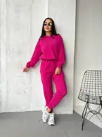 Костюм из микровельвета AO207 Фуксия Oversize XL-3XL