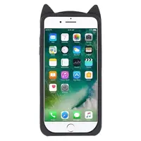 Силиконовый чехол для iPhone 8 Plus / 7 Plus - 3D Cat (Кот с усами), Черный
