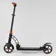 Самокат двухколесный "Best Scooter", с PU колесами и 2 амортизаторами. Black and Orange (100075)