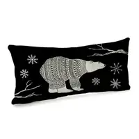 Подушка для дивана бархатная Медведь 50x24 см (52BP_17NG012)