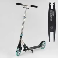 Самокат алюминиевый Best Scooter колеса PU, 1 амортизатор передний, анодированная покраска Silver (99633)