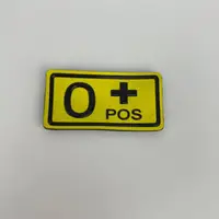 Шеврон на липучке 1 группа крови 0 + POS 7428 5х2,5 см