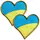 Шеврон 2 шт на липучке Флаг Украины Сердце, вышитый патч 6х6,5 см нашивка вышитый патч