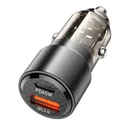 Адаптер автомобільний Borofone Smart dual port car charger BZ20A 1USB/1Type-C, 83W/3A, PD/QC|