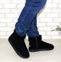 Черные угги из натуральной замши черный