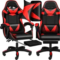 Кресло геймерское черно-красное Care Life Red/Black CF-301 / Кресло для геймера компьютерное игровое