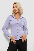 Рубашка классическая в полоску, цвет сиреневый, 230R641-5