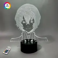 3D ночник "Дазай Осаму" (УВЕЛИЧЕННОЕ ИЗОБРАЖЕНИЕ) + пульт ДУ + сетевой адаптер + батарейки (3ААА)  3DTOYSLAMP