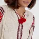 Женская вязаная вышиванка Moderika Этно-Шарм бежевая с орнаментом