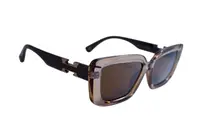 Женские солнцезащитные очки polarized, прозрачная оправа в коричневом цвете P370-4