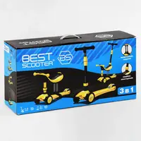Самокат-велобег 3в1 трехколесный Best Scooter, колеса PU со светом, амортизаторы, родительская ручка. Green (105635)