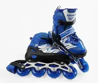Роликові ковзани 038-М Best Roller колеса PU що світяться. Blue (розмір 34-38) (173864)