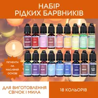 Жидкие красители для изготовления мыла и свечей, 18 цветов, набор жидких пигментов