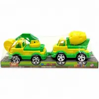 Набор пластиковых машинок "Mini Matiki" (бетономешалка, экскаватор) зеленый