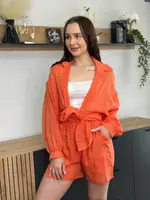 Костюм жіночий літній із жатого батиста Fashion 2610 20577 оранжевий