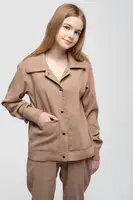 Костюм дитячий для дівчаток вельвет, колір бежевий, 102R1524