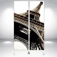 Наклейки на холодильник, Eiffel Башта, 200х65 см - Лицьова + Ліва (А), з ламінуванням