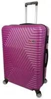 Большой пластиковый чемодан на колесах 115L GD Polo темно-розовый
