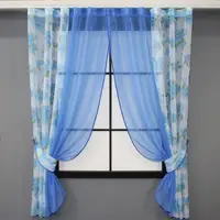 Кухонные шторки (280х170см.) на карниз 1,5м. Цвет голубой. Код 083к 52-0693