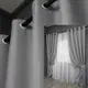 Комплект (2шт. 1,5х2,5м.) штор на люверсах из ткани лен-блэкаут. Цвет серый. Код 1397ш 37-0136