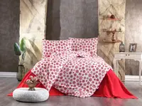 Постельное белье Фланель Kayra Flannel Premium Kar Tanesi Kirmizi 200х220см