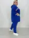 Свободный прогулочный костюм тройка." Королева " Blue & White   удлиненная кофта   штаны   футболка 66-68