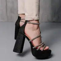 Женские босоножки Fashion Roxana 90387 40 размер 25,5 см Черный (уценка)