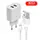 Сетевое зарядное устройство XO CE02C на 2USB 2.1A Белый + Кабель Lightning