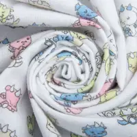 Ткань фланель хлопок, 150 см, 160 гр/м2, Дракошки голубой салат