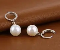 Серьги с жемчугом, покрытые серебром код 1063