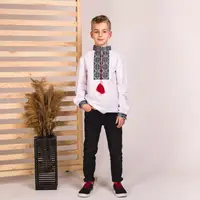 Вишиванка Moderika Колорит біла з зеленою вишивкою