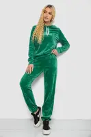 Спортивный костюм женский велюровый, цвет зеленый, 238R58570