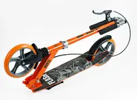 Самокат двоколісний Best Scooter колеса PU 200 мм сталева рама, ручне гальмо, 1 амортизатор передній. Orange with Black (150407)